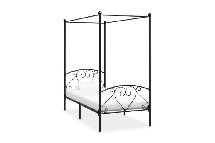 Himmelsäng svart metall 120x200 cm - Svart - Möbler - Säng - Sängram & sängstomme