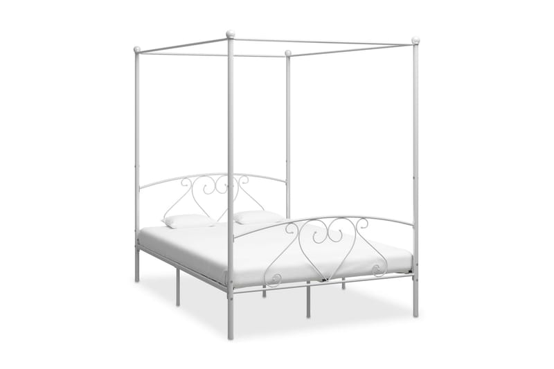 Himmelsäng vit metall 140x200 cm - Vit - Möbler - Säng - Sängram & sängstomme