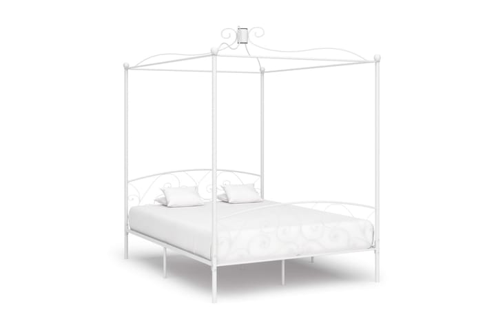 Himmelsäng vit metall 160x200 cm - Vit - Möbler - Säng - Himmelsäng