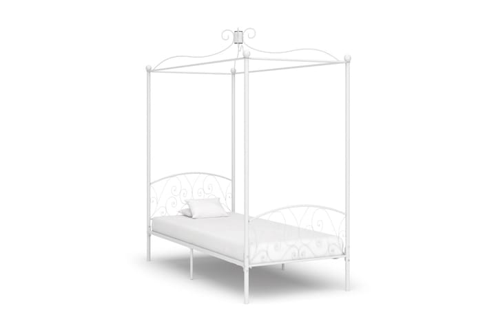 Himmelsäng vit metall 90x200 cm - Vit - Möbler - Säng - Sängram & sängstomme