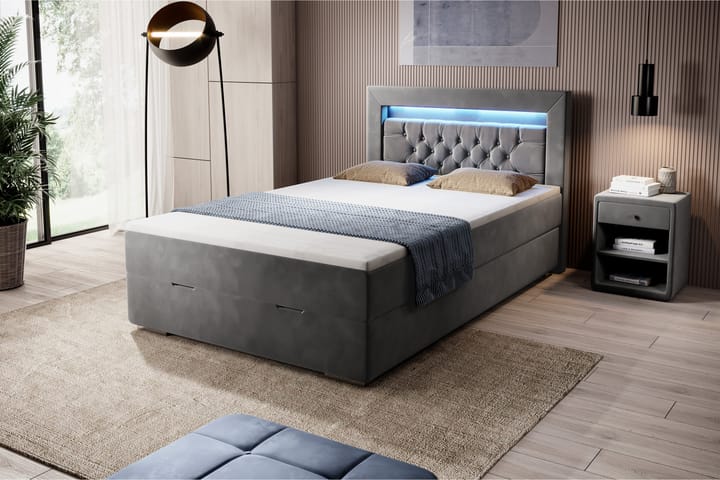 Celio Sängpaket med förvaring 120x200 - Grå - Möbler - Säng - Säng med förvaring