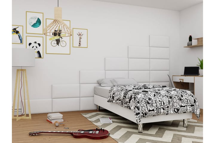 Kontinentalsäng Forenza 120x200 cm+Panel 60 cm - Vit - Möbler - Säng - Komplett sängpaket
