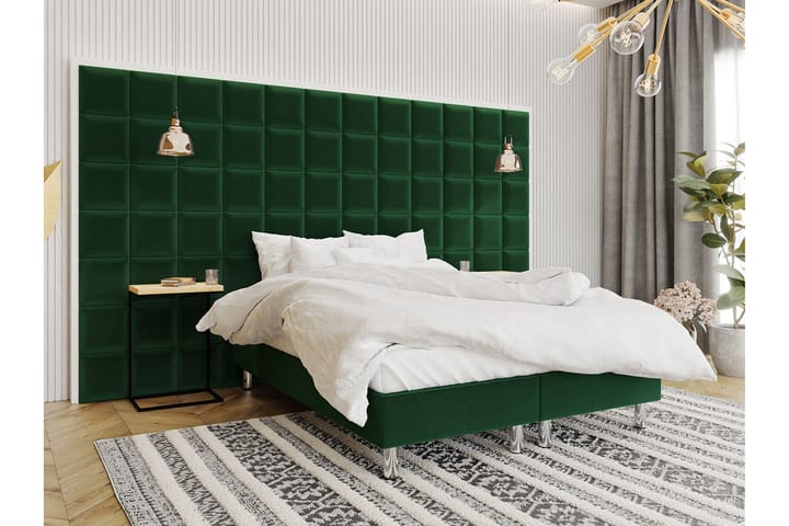 Kontinentalsäng Forenza 160x200 cm+Panel 30 cm - Grön - Möbler - Sängar - Komplett sängpaket