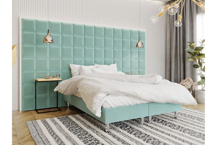 Kontinentalsäng Forenza 160x200 cm+Panel 30 cm - Grön - Möbler - Säng - Komplett sängpaket