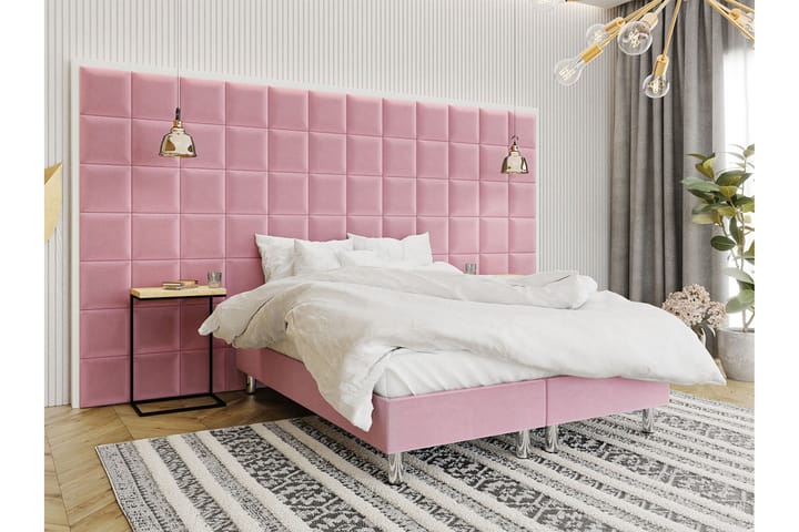 Kontinentalsäng Forenza 160x200 cm+Panel 30 cm - Rosa - Möbler - Säng - Komplett sängpaket