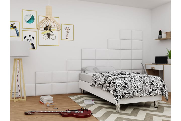 Kontinentalsäng Forenza 80x200 cm+Panel 40 cm - Vit - Möbler - Säng - Komplett sängpaket
