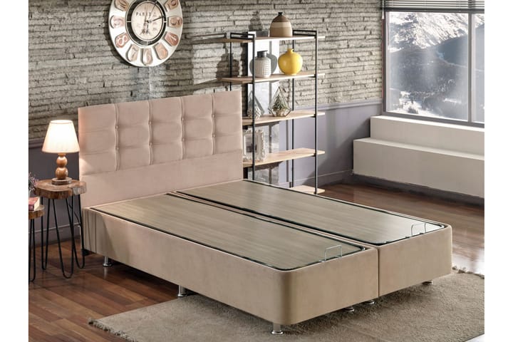 Kontinentalsäng Tizapan 120x200 cm - Ljusbrun - Möbler - Säng - Komplett sängpaket