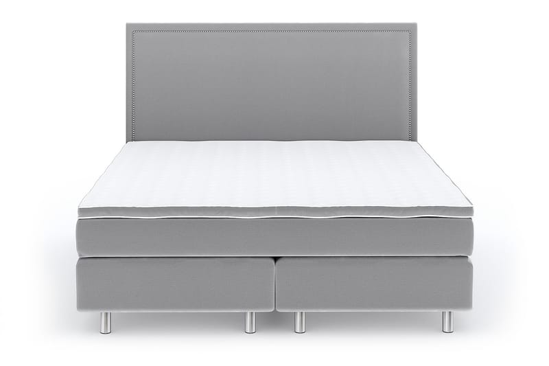Romance Lyx Velvet Sängpaket 210x210 - Ljusgrå - Möbler - Sängar - Komplett sängpaket