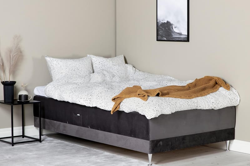 Sängpaket Almvik 120x200 cm - Mörkgrå/Fast - Möbler - Sängar - Komplett sängpaket
