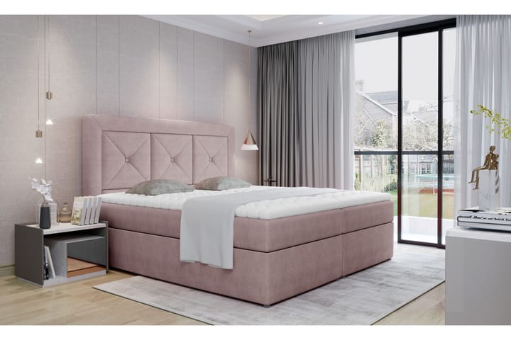 Sängpaket Cataloba 140x200 cm - Ljusrosa - Möbler - Säng - Ramsäng & resårbotten