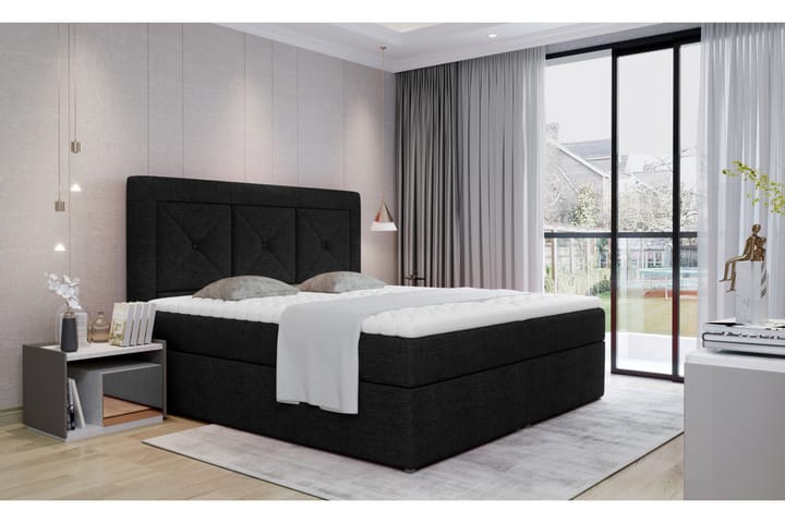 Sängpaket Cataloba 140x200 cm - Svart - Möbler - Säng - Säng med förvaring