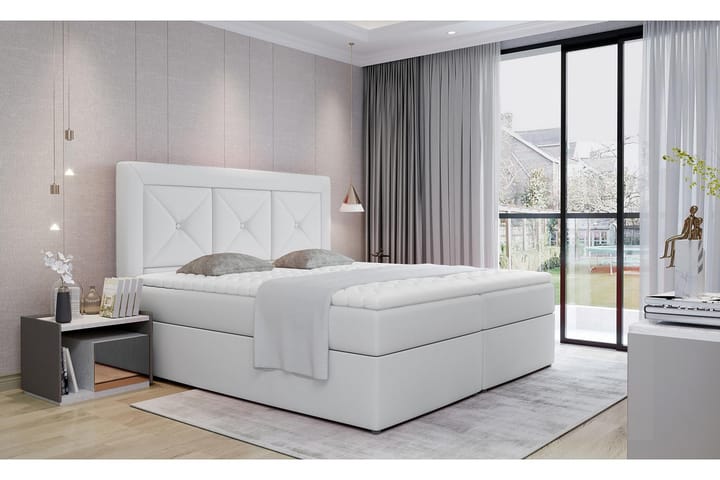 Sängpaket Cataloba 160x200 cm - Läder/Vit - Möbler - Säng - Komplett sängpaket