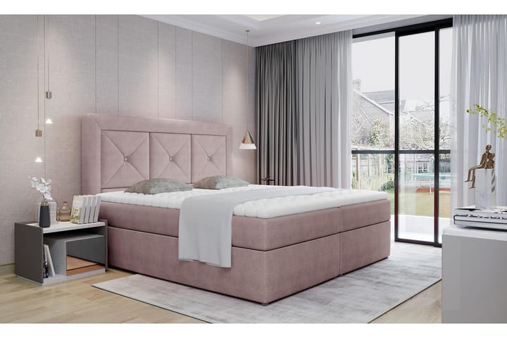 Sängpaket Cataloba 160x200 cm - Ljusrosa - Möbler - Säng - Kontinentalsäng