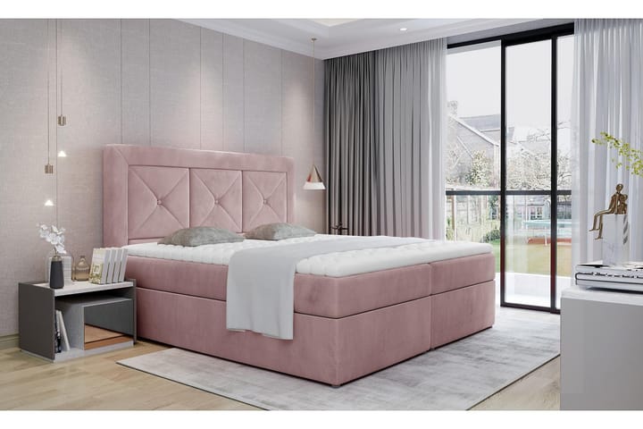Sängpaket Cataloba 160x200 cm - Ljusrosa - Möbler - Säng - Komplett sängpaket