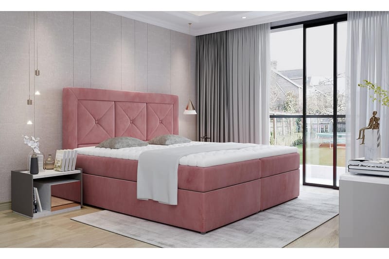 Sängpaket Cataloba 160x200 cm - Ljusrosa - Möbler - Säng - Komplett sängpaket