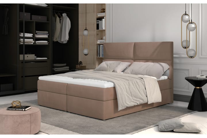 Sängpaket Epenede 140x200 cm - Ljusbrun - Möbler - Säng - Komplett sängpaket