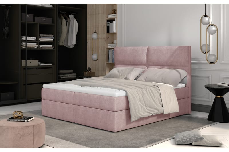 Sängpaket Epenede 140x200 cm - Ljusrosa - Möbler - Säng - Komplett sängpaket