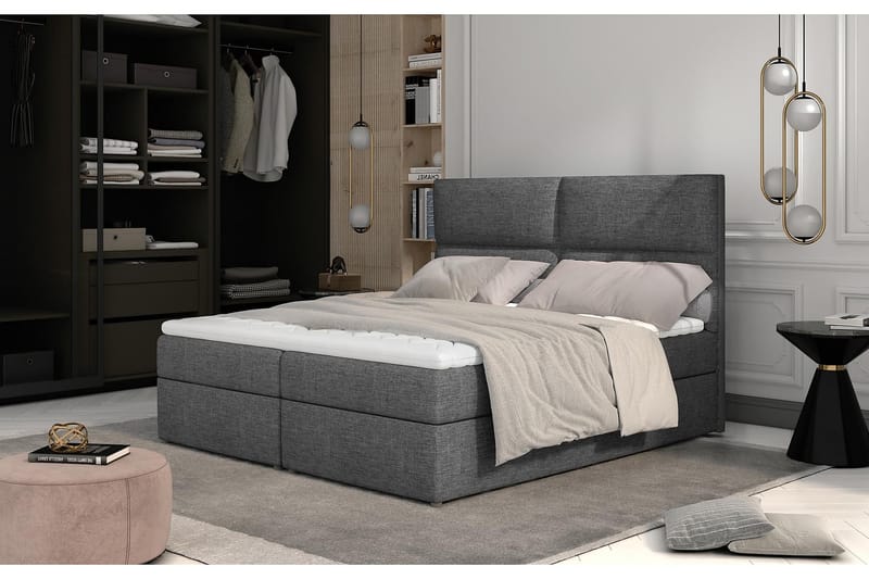 Sängpaket Epenede 160x200 cm - Grå - Möbler - Säng - Komplett sängpaket