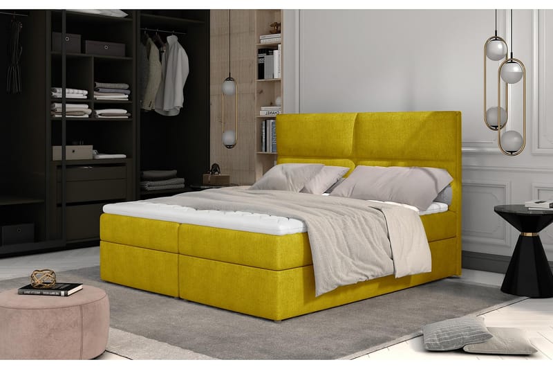 Sängpaket Epenede 160x200 cm - Gul - Möbler - Säng - Komplett sängpaket