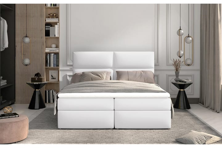 Sängpaket Epenede 180x200 cm - Läder/Vit - Möbler - Säng - Komplett sängpaket