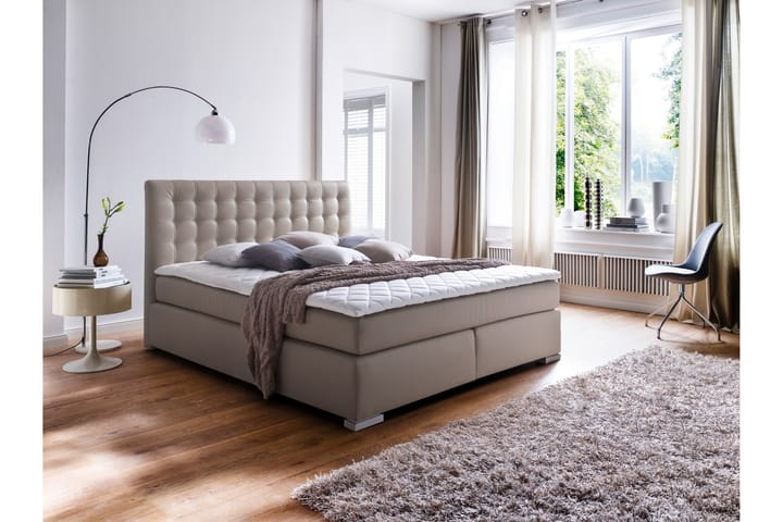 Sängpaket Griante Kontinentalsäng 160x200 cm H2/H3 - Brun/Krom - Möbler - Sängar - Komplett sängpaket