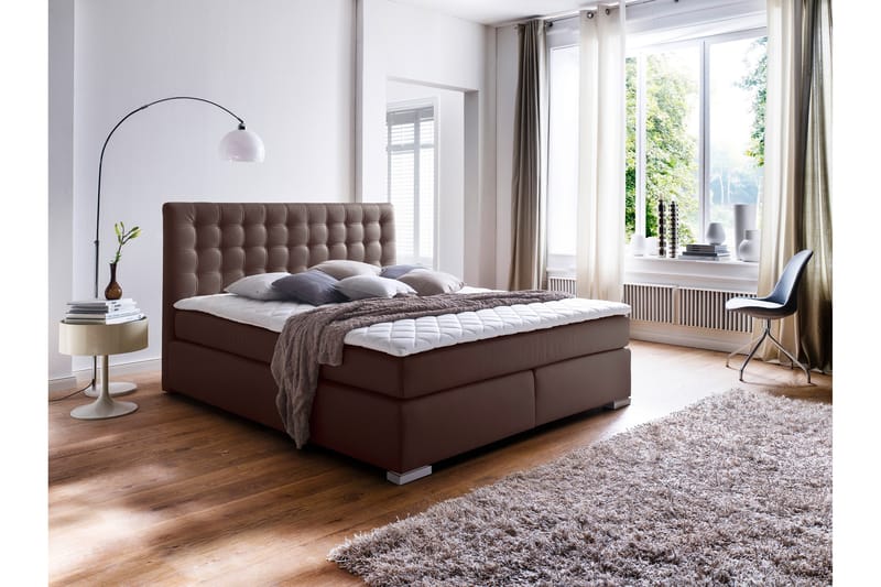 Sängpaket Griante Kontinentalsäng 180x200 cm - Brun/Krom - Möbler - Sängar - Komplett sängpaket