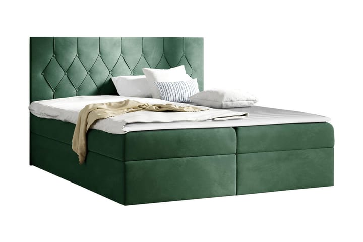 Sängpaket Kontinentalsäng Kanwar 160x200 cm med Förvaring - Grön - Möbler - Säng - Säng med förvaring
