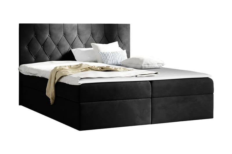 Sängpaket Kontinentalsäng Kanwar 180x200 cm med Förvaring - Svart - Möbler - Säng - Säng med förvaring