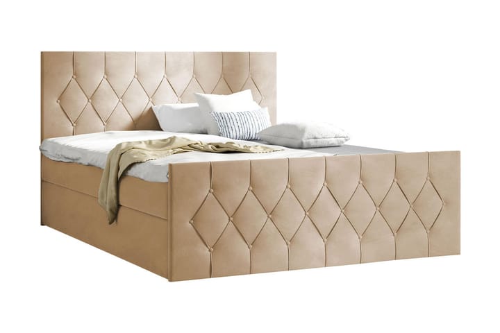 Sängpaket Kontinentalsäng Kanwer 120x200 cm med Förvaring - Beige - Möbler - Säng - Komplett sängpaket