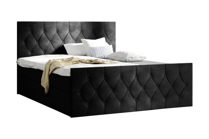 Sängpaket Kontinentalsäng Kanwer 120x200 cm med Förvaring - Svart - Möbler - Säng - Säng med förvaring