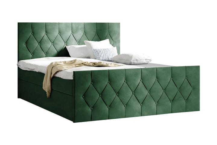 Sängpaket Kontinentalsäng Kanwer 140x200 cm med Förvaring - Grön - Möbler - Säng - Säng med förvaring