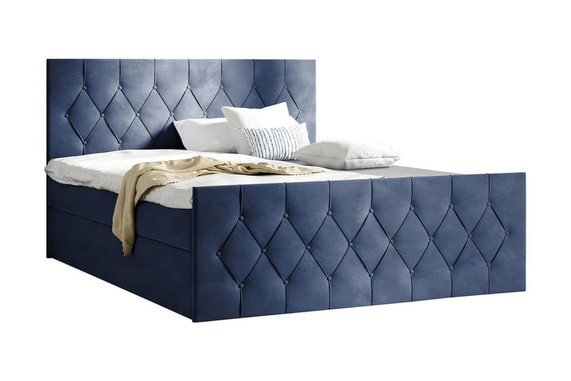 Sängpaket Kontinentalsäng Kanwer 180x200 cm med Förvaring - Blå - Möbler - Säng - Kontinentalsäng