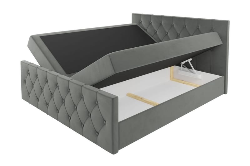 Sängpaket Kontinentalsäng Kanwer 200x200 cm med Förvaring - Brun - Möbler - Säng - Komplett sängpaket