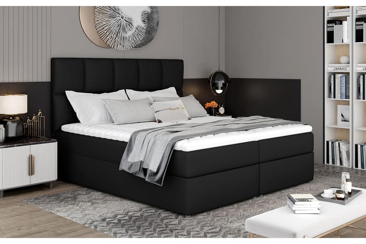 Sängpaket Loutraki 160x200 cm - Läder/Svart - Möbler - Säng - Komplett sängpaket