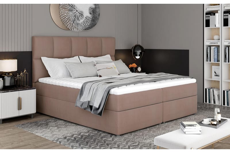 Sängpaket Loutraki 180x200 cm - Ljusbrun - Möbler - Säng - Komplett sängpaket