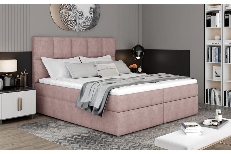 Sängpaket Loutraki 180x200 cm - Ljusrosa - Möbler - Säng - Komplett sängpaket