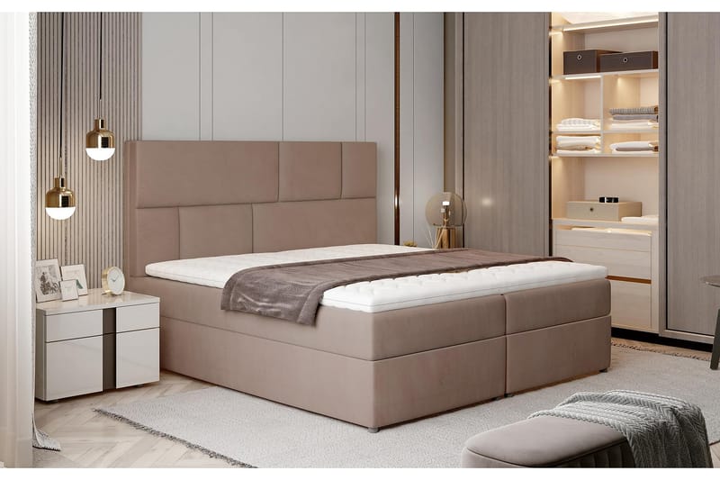 Sängpaket Maiano 180x200 cm - Ljusbrun - Möbler - Säng - Komplett sängpaket