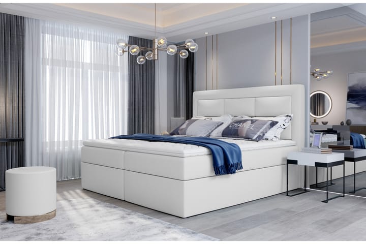Sängpaket Montalon 140x200 cm - Läder/Vit - Möbler - Säng - Komplett sängpaket