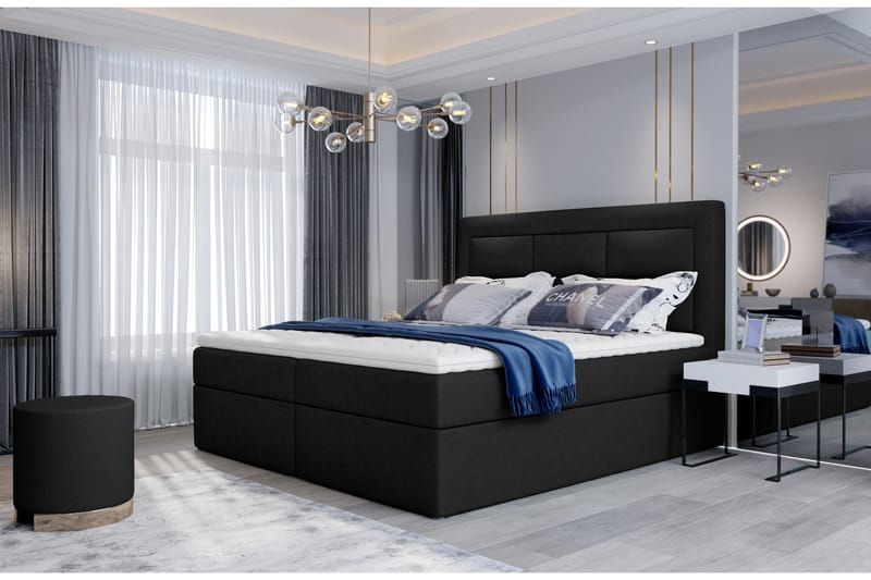 Sängpaket Montalon 140x200 cm - Svart - Möbler - Säng - Komplett sängpaket
