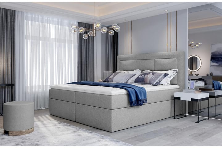 Sängpaket Montalon 160x200 cm - Grå - Möbler - Säng - Kontinentalsäng