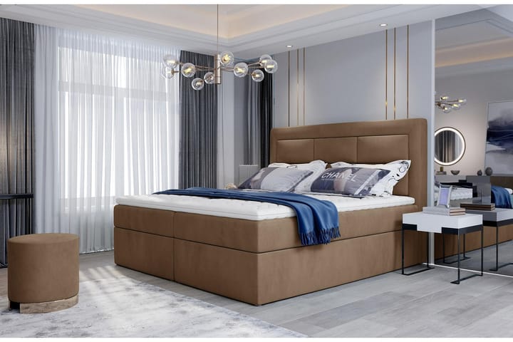 Sängpaket Montalon 160x200 cm - Ljusbrun - Möbler - Säng - Komplett sängpaket