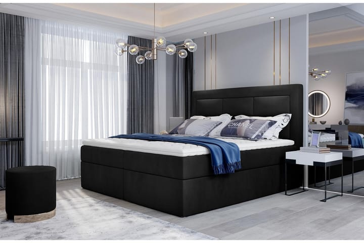 Sängpaket Montalon 160x200 cm - Svart - Möbler - Säng - Komplett sängpaket