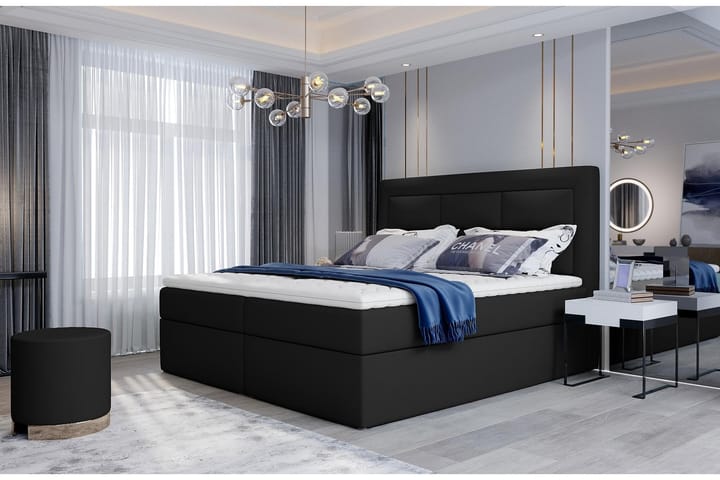 Sängpaket Montalon 180x200 cm - Läder/Svart - Möbler - Säng - Komplett sängpaket