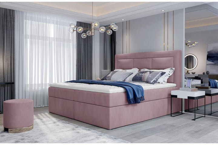 Sängpaket Montalon 180x200 cm - Ljusrosa - Möbler - Säng - Komplett sängpaket