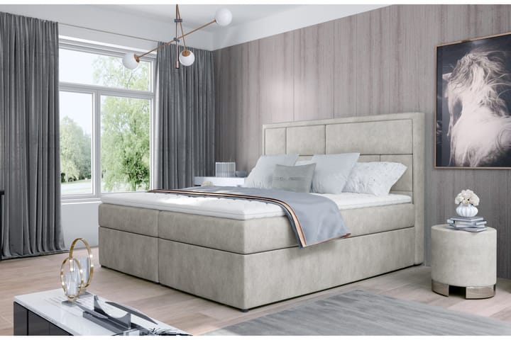 Sängpaket Varrains 140x200 cm - Beige - Möbler - Säng - Komplett sängpaket
