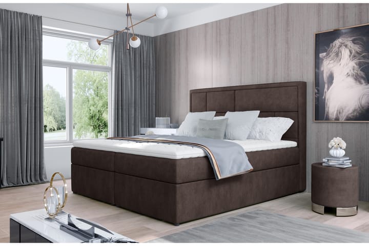 Sängpaket Varrains 140x200 cm - Brun - Möbler - Säng - Komplett sängpaket