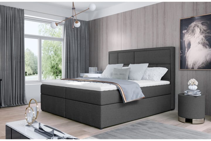 Sängpaket Varrains 140x200 cm - Grå - Möbler - Säng - Komplett sängpaket