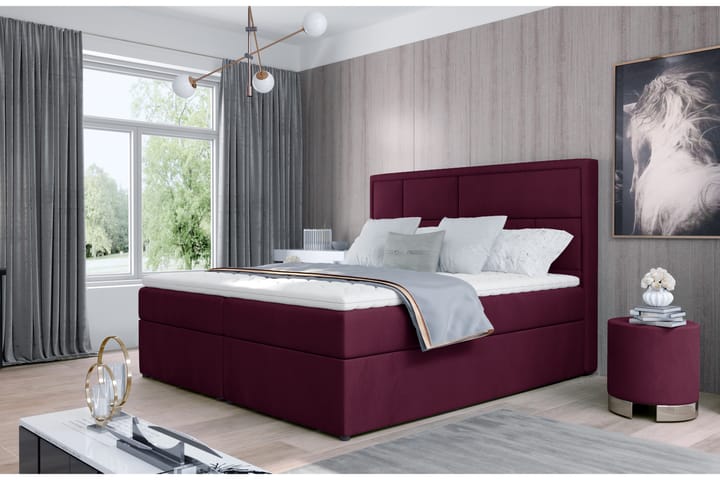 Sängpaket Varrains 140x200 cm - Lila - Möbler - Säng - Komplett sängpaket