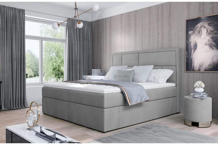 Sängpaket Varrains 160x200 cm - Grå - Möbler - Säng - Komplett sängpaket