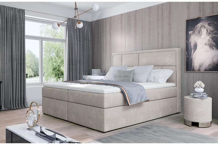 Sängpaket Varrains 180x200 cm - Beige - Möbler - Säng - Kontinentalsäng